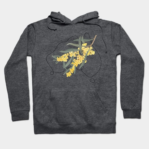 Flowers of Australia - Golden Wattle Hoodie by VioletGrant